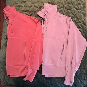 Pink and Purple Old Navy Quarter-Zip Sweatshirts